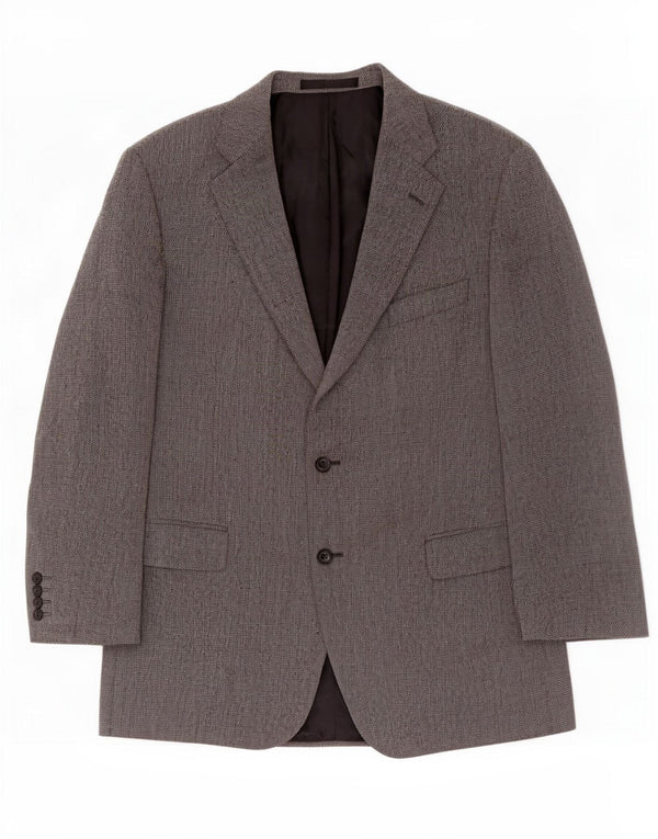 Giacca blazer a 2 bottoni da uomo Marks & Spencer UK 44 XL grigio lana vergine