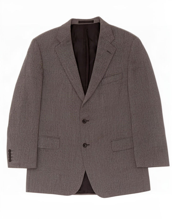 Giacca blazer a 2 bottoni da uomo Marks & Spencer UK 44 XL grigio lana vergine