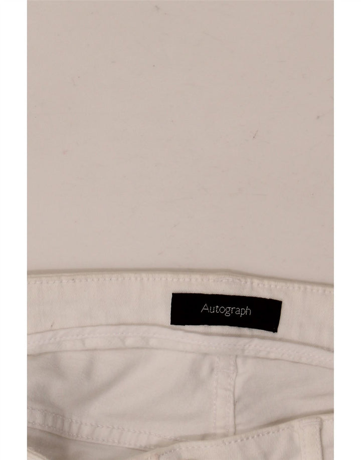 MARKS & SPENCER Jeans skinny autografati da donna W34 L28 bianchi