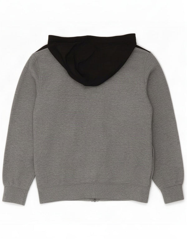Jordan Boys Zip Hoodie Sweater 13-14 Years XL Grey Colourblock Cotton