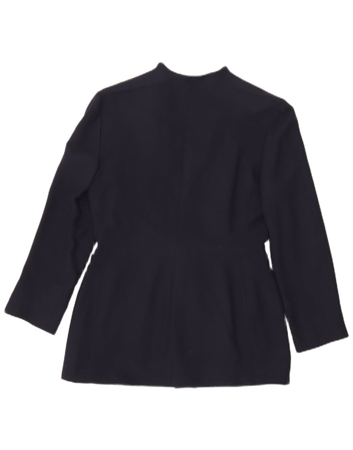 Giacca blazer vintage da donna a 3 bottoni IT 46 grande acetato blu navy