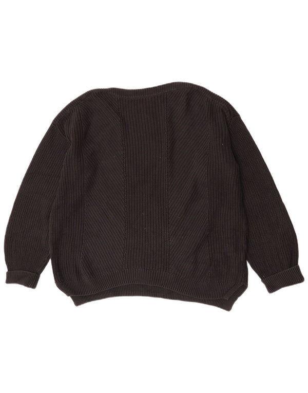Maglione corto con scollo a barca Marks & Spencer da donna UK 16 grande nero