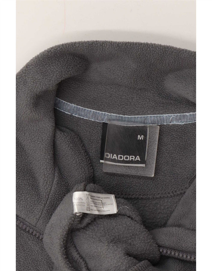 Maglione in pile da uomo Diadora con zip e collo in poliestere grigio medio