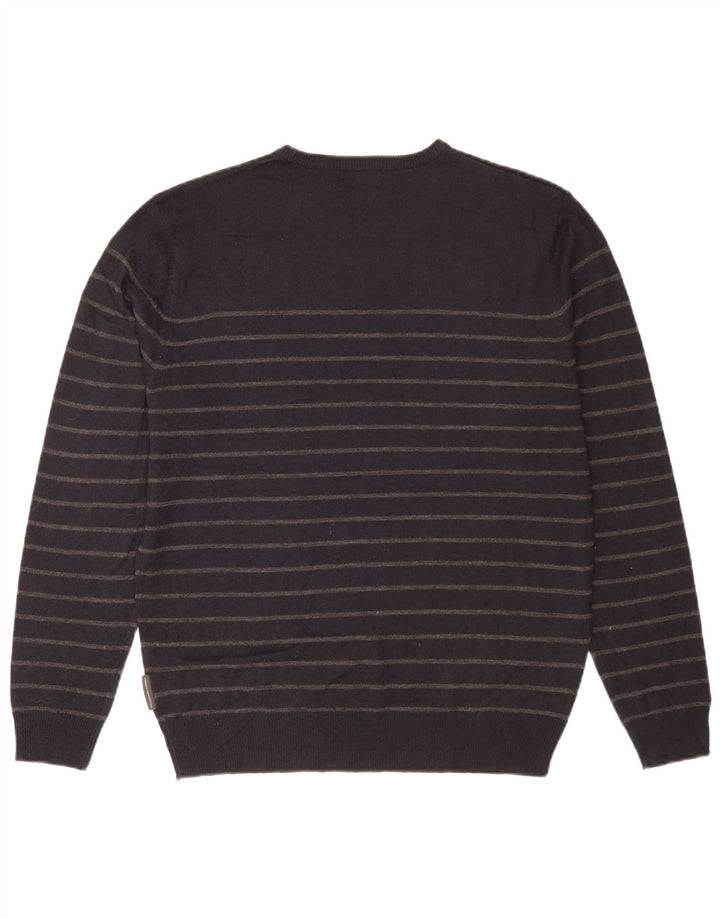 Maglione da uomo girocollo French Connection, grande acrilico a strisce nere