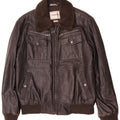 Giacca in pelle bomber da uomo Geox UK 38 Marrone medio