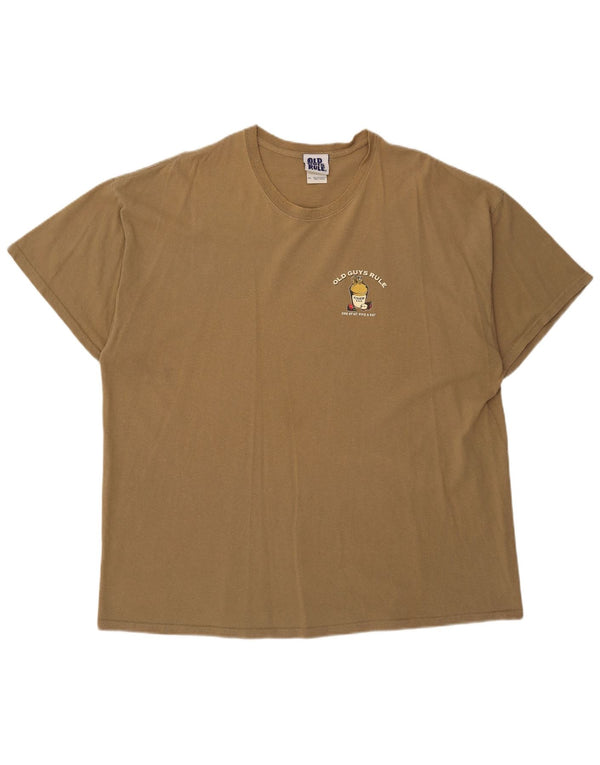 T-shirt grafica da uomo Old Guys Rule 2XL cotone kaki