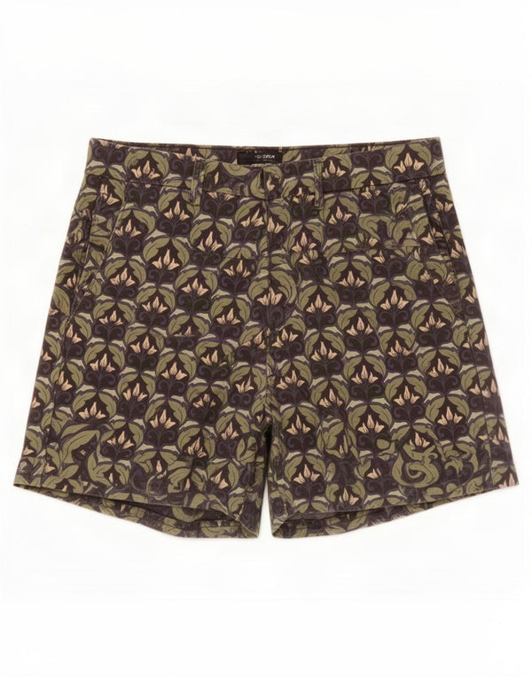 Pantaloncini casual a vita alta Trafaluc da donna Zara piccoli W26 verde floreale
