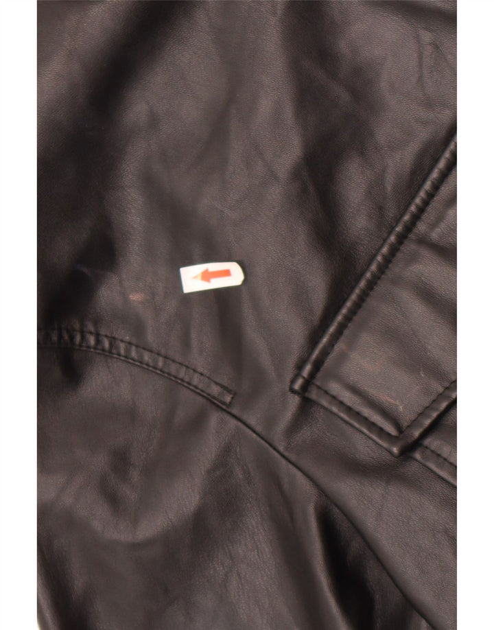 Camicia Zara da donna in ecopelle UK 14 poliestere nero medio