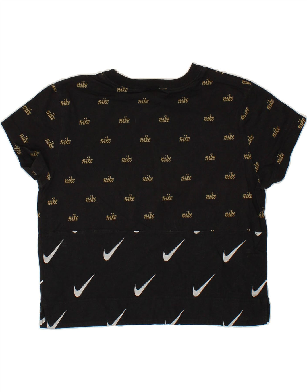 NIKE Womens Crop Graphic T-Shirt Top UK 10 Small Black Vintage Nike and Second-Hand Nike from Messina Hembry 