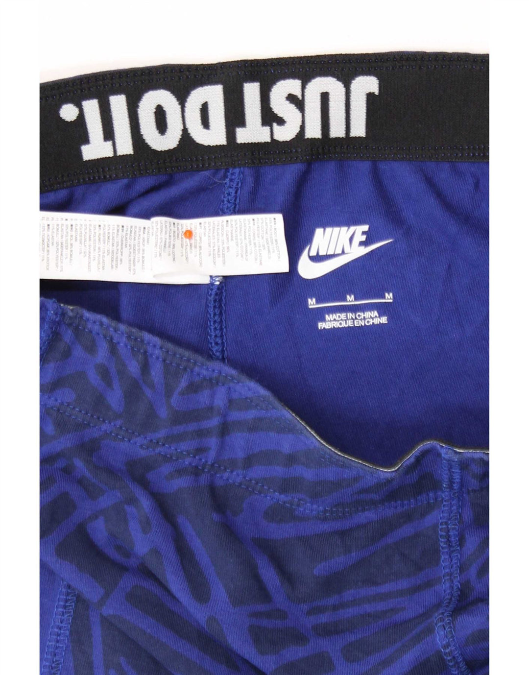 Leggings da donna Nike UK 12 cotone geometrico blu medio