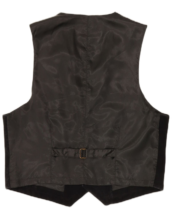 Gilet da uomo in pelle scamosciata S.OLIVER XL in pelle nera