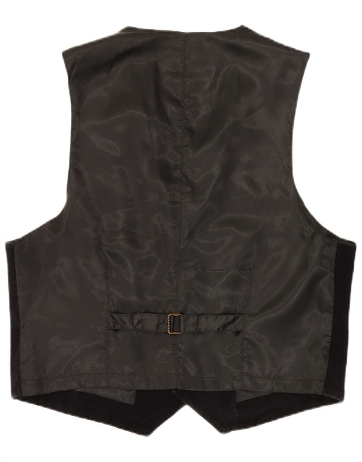 Gilet da uomo in pelle scamosciata S.OLIVER XL in pelle nera