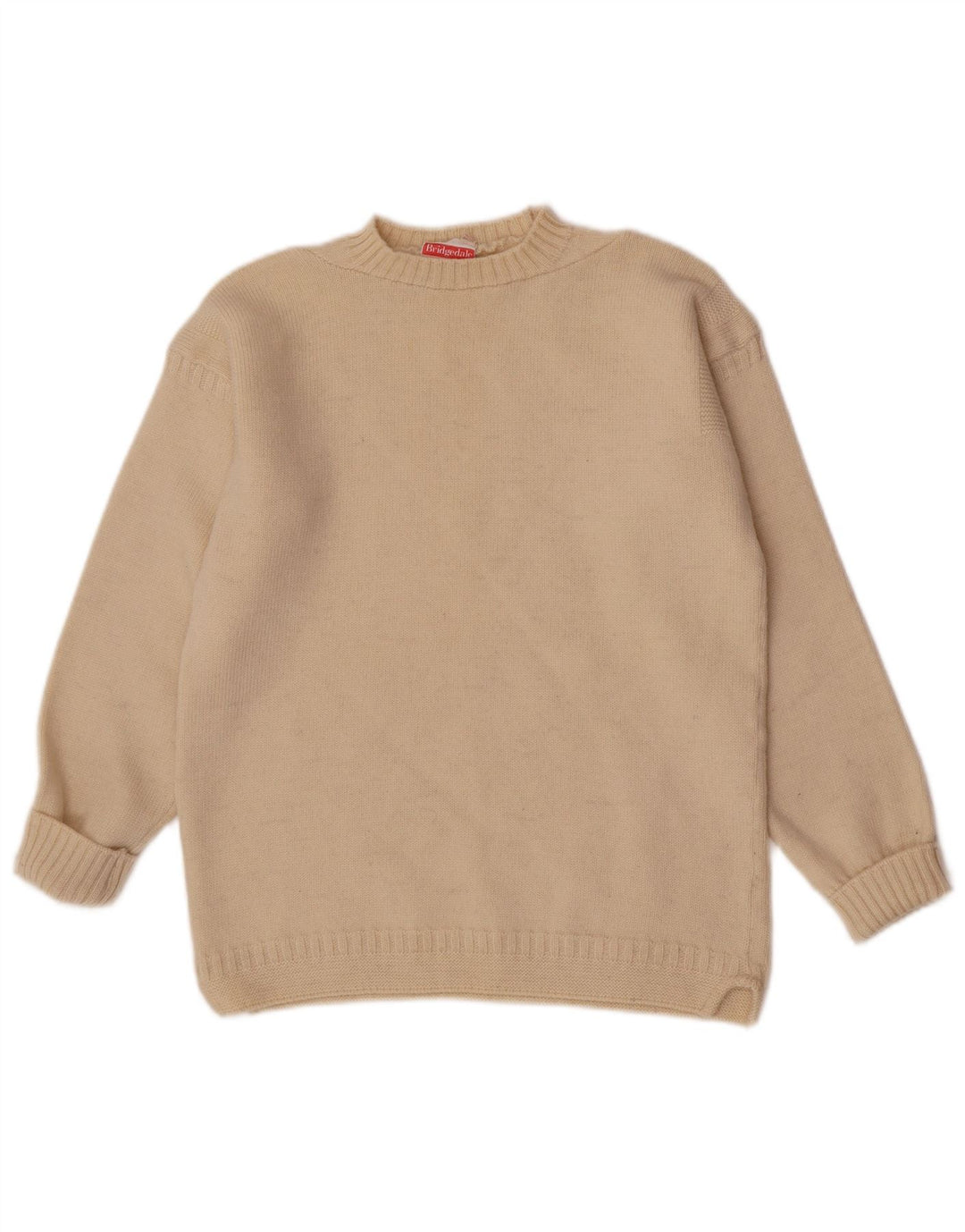 Maglione maglione girocollo da uomo Bridgedale EU 38 piccolo lana beige