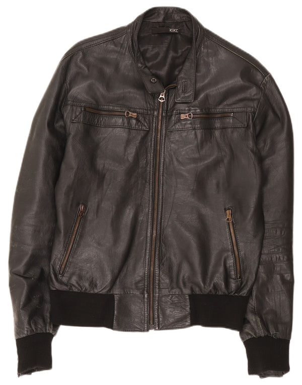Giacca in pelle da uomo Kikc UK 38 media nera