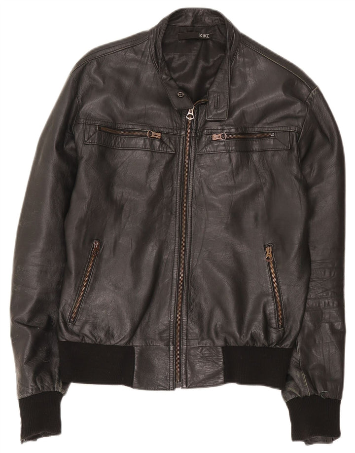 Giacca in pelle da uomo Kikc UK 38 media nera