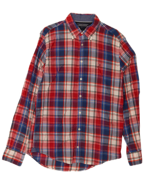 Tommy Hilfiger Camicia da uomo New York Fit piccola in cotone a quadri multicolore
