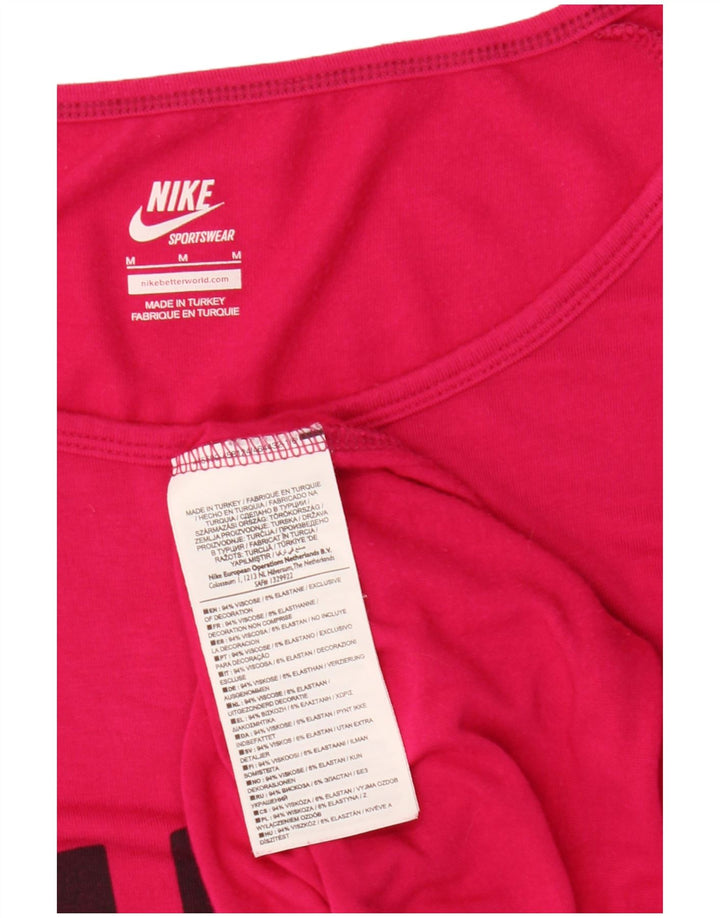Nike - Top grafico da donna a maniche lunghe UK 14 in viscosa rosa medio
