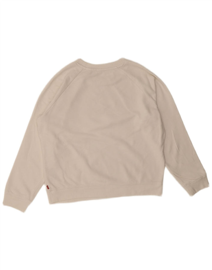 Felpa oversize con grafica da donna Levi's UK 6 XS cotone bianco
