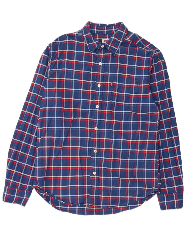Camicia Levi's da uomo vestibilità standard in cotone a quadri blu medio
