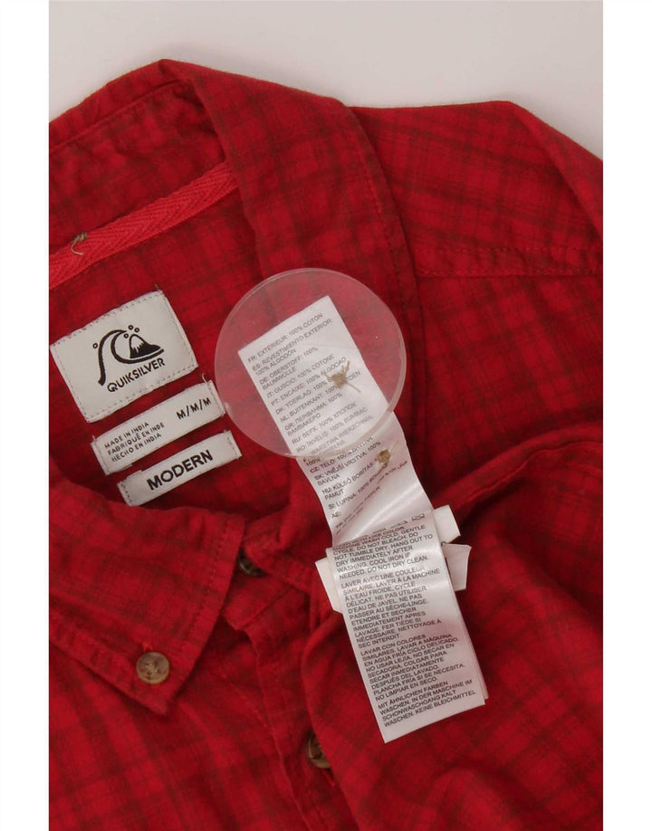 Camicia Quiksilver da uomo Modern Fit in cotone a quadri rossi medi