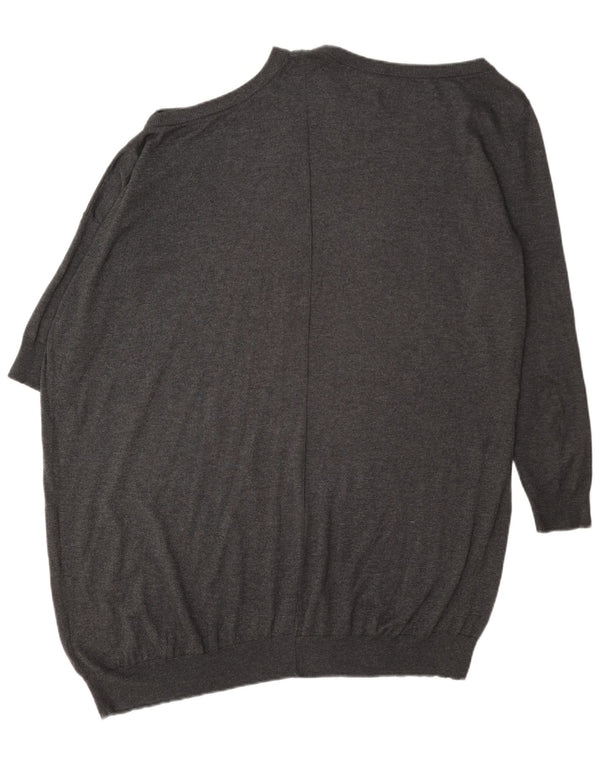 Maglione maglione con scollo a barca lungo da donna All Saints UK 10 piccolo grigio