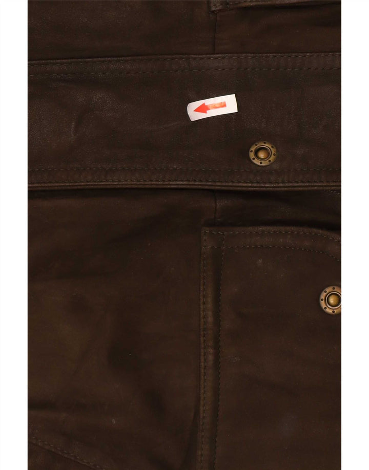 Giacca a vento in pelle con cappuccio da uomo Conrad IT 52 XL Cachi
