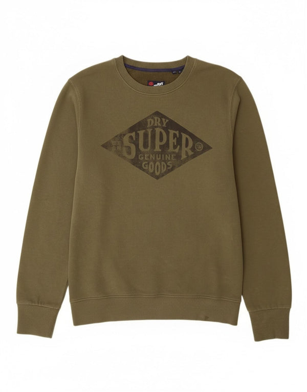Felpa grafica da uomo Superdry Jumper XL in cotone kaki