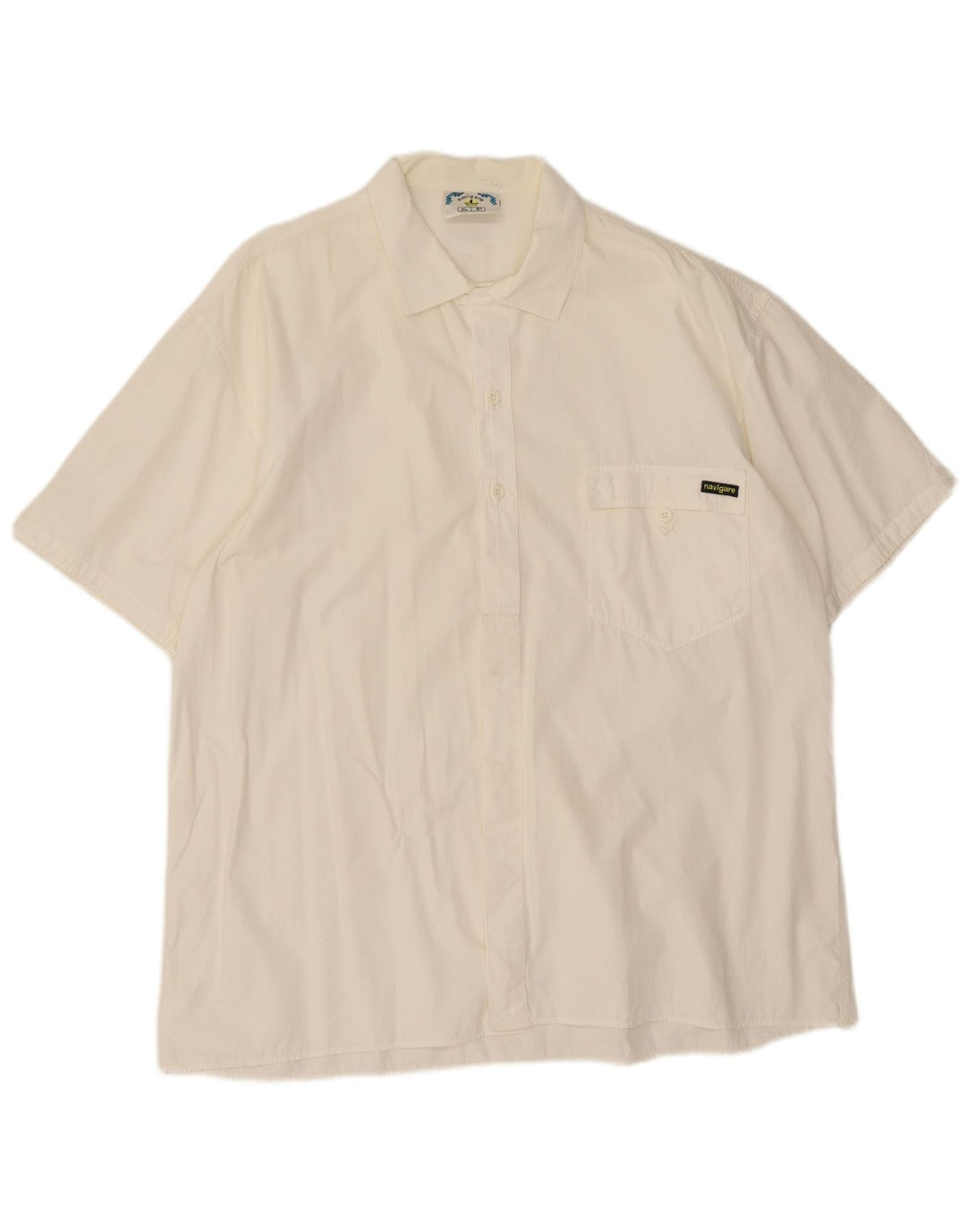 Camicia a maniche corte da uomo Navigare XL bianca