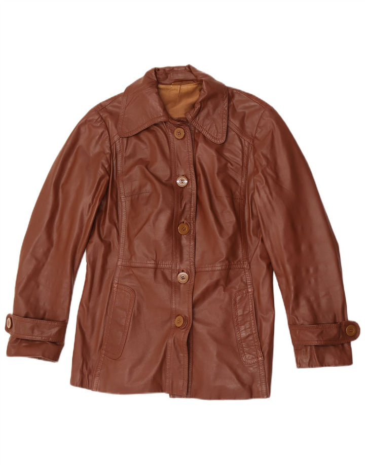Giacca in Pelle Donna VINTAGE IT 42 Marrone Medio