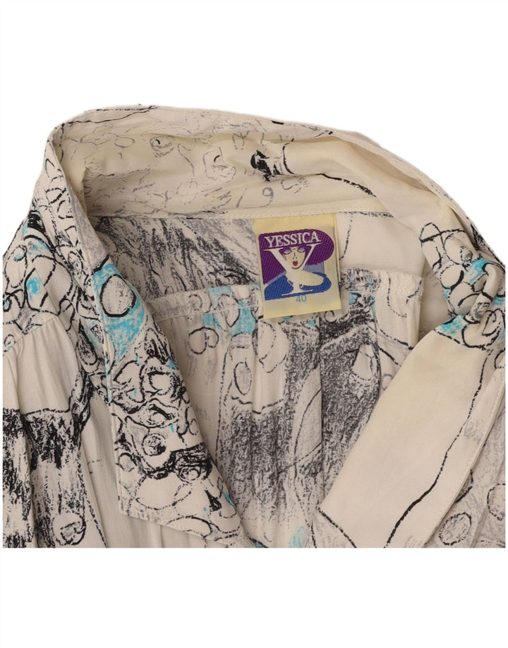 YESSICA Abito da donna oversize con motivo astratto a trapezio EU 40 Bianco medio