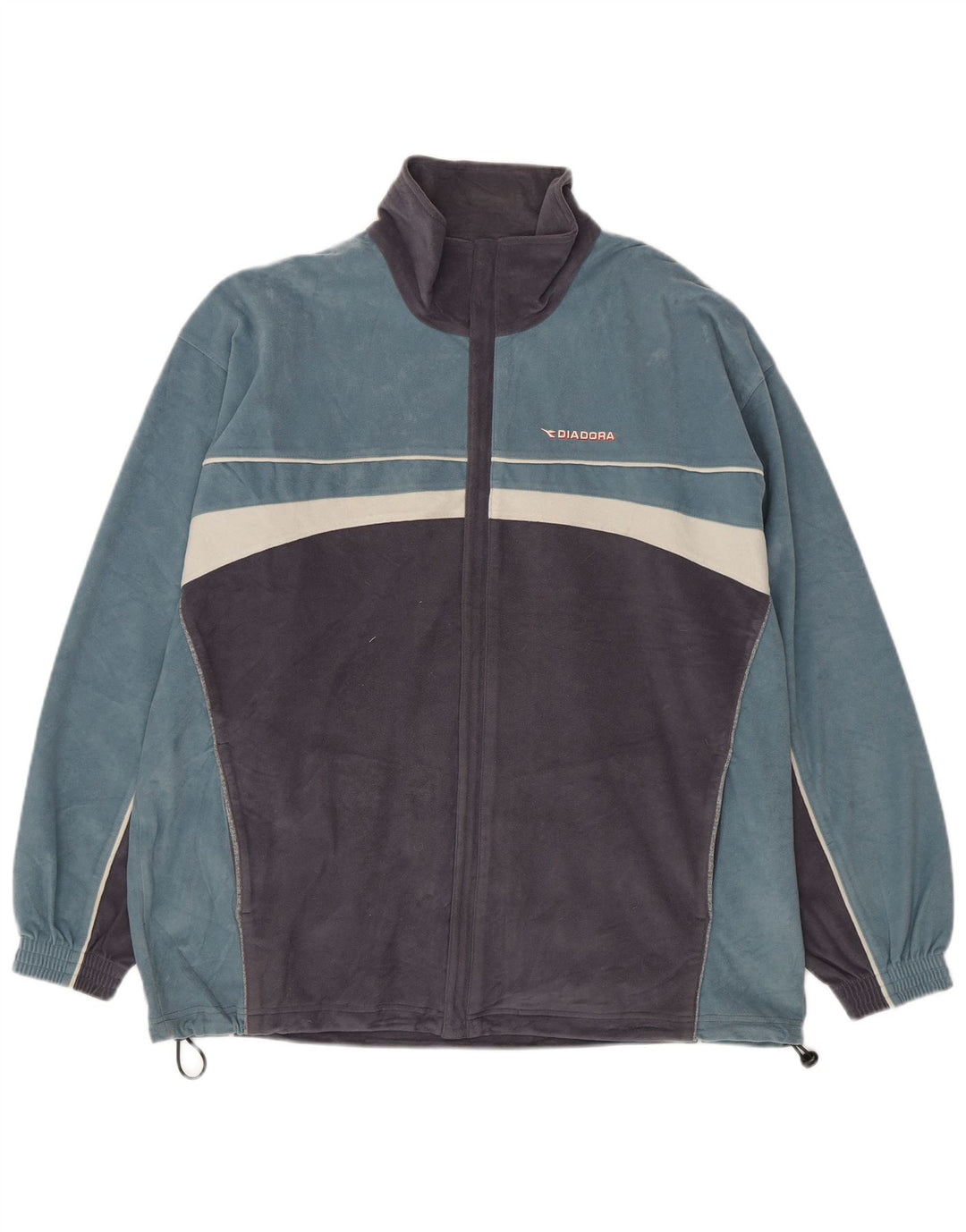 Giacca in pile da uomo Diadora UK 42 XL Blu Colourblock Poliestere