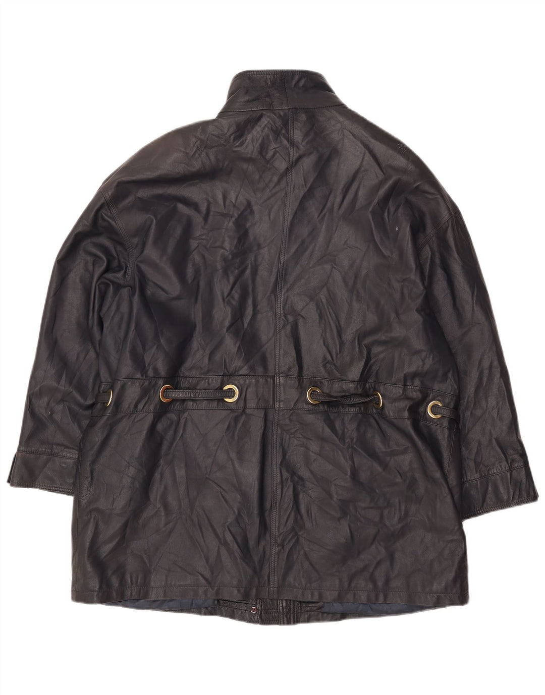 PER ME Giacca in pelle da donna UK 22 2XL Pelle nera