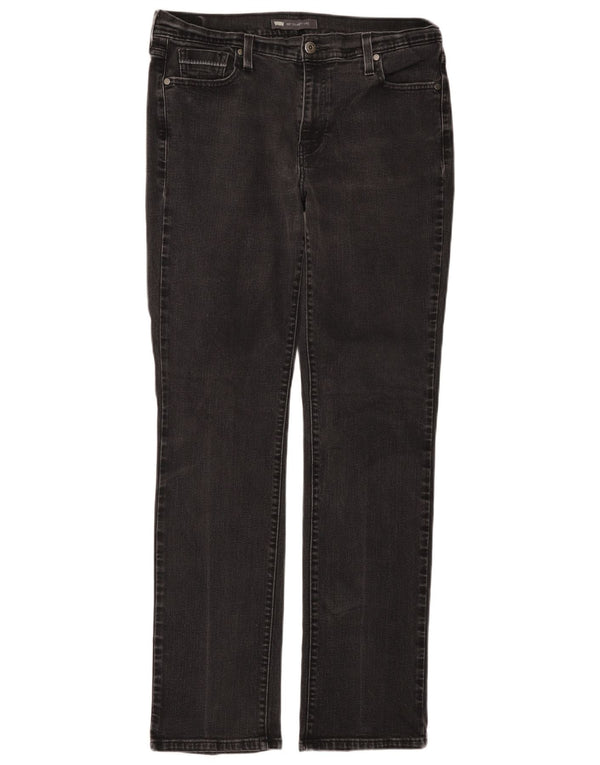 LEVI'S Jeans dritti a vita alta 505 da donna IT 14 XL W32 L34 Cotone nero