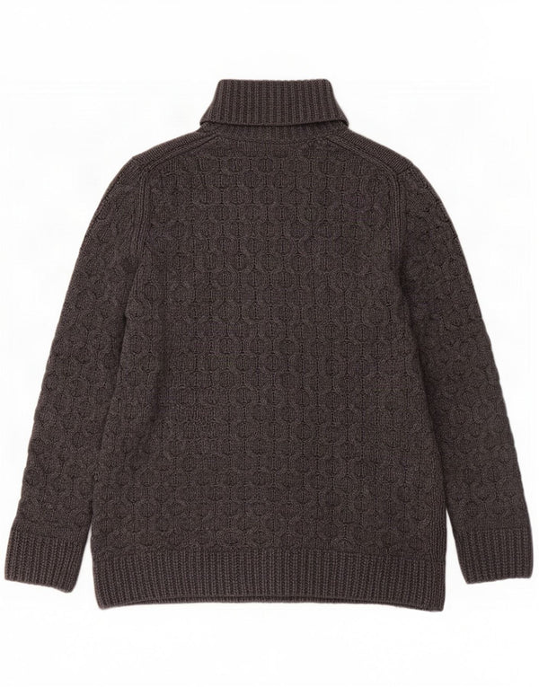 Massimo Dutti Womens Roll Neck Jumper Sweater UK 14 Medium Grey Wool