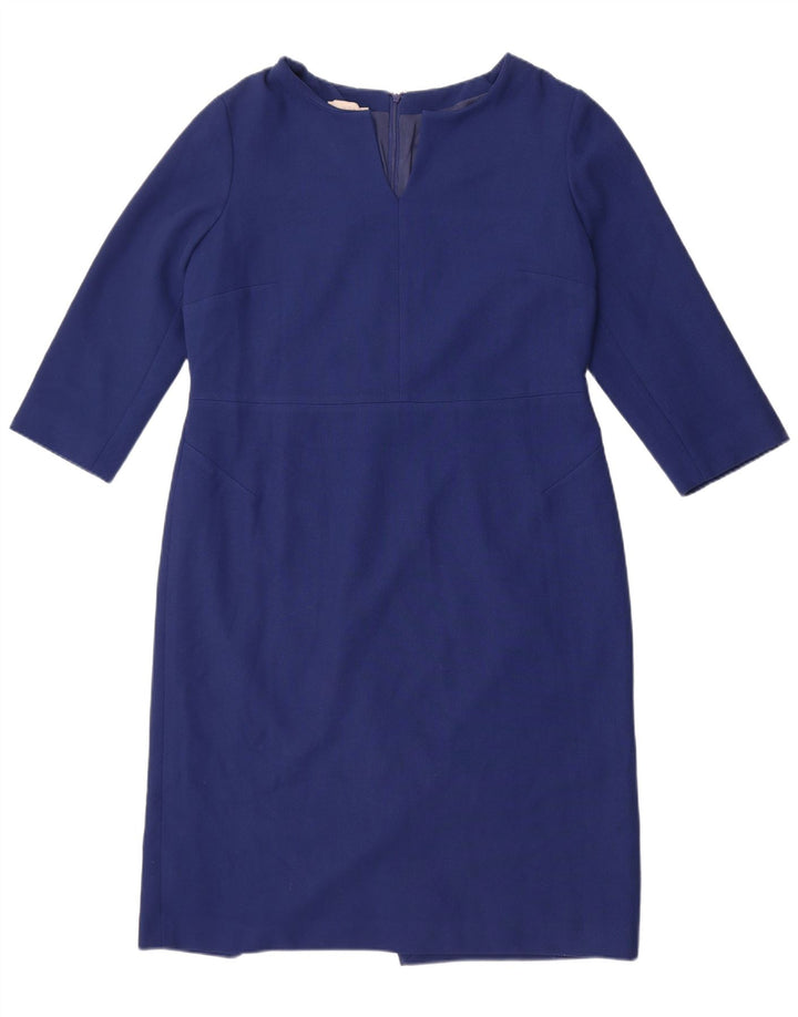 Abito tubino Hobbs da donna con maniche a 3/4 UK 16 grande poliestere blu