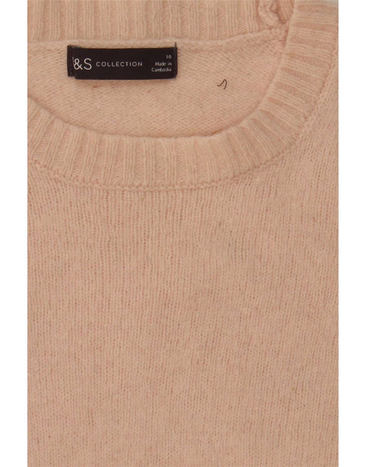 Maglione maglione con scollo a barca da donna Marks & Spencer UK 10 piccolo rosa