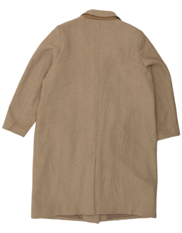 Cappotto da donna Marks & Spencer UK 22 3XL Poliestere beige a spina di pesce