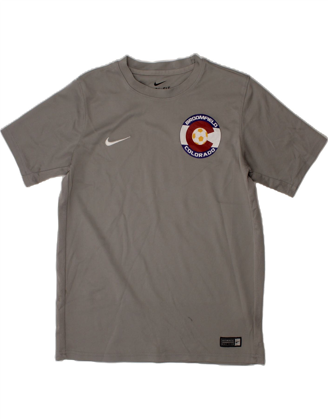 NIKE Boys Dri Fit Graphic T-Shirt Top 12-13 Years Large  Grey Polyester Vintage Nike and Second-Hand Nike from Messina Hembry 