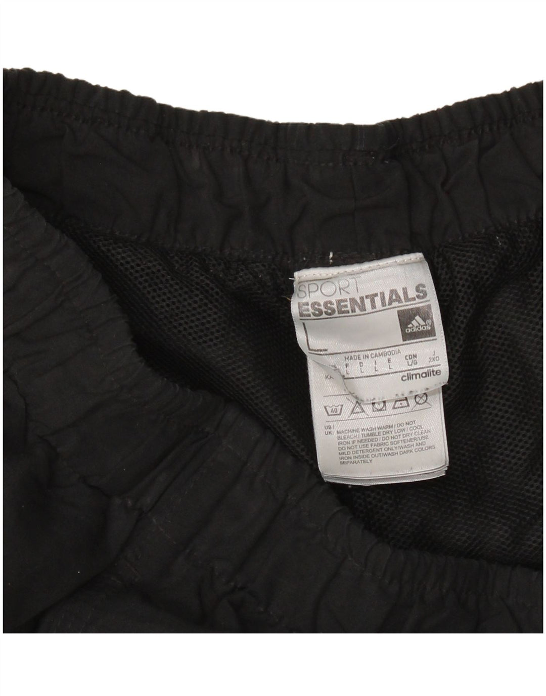 Pantaloncini sportivi ADIDAS Climalite da uomo grandi in poliestere nero