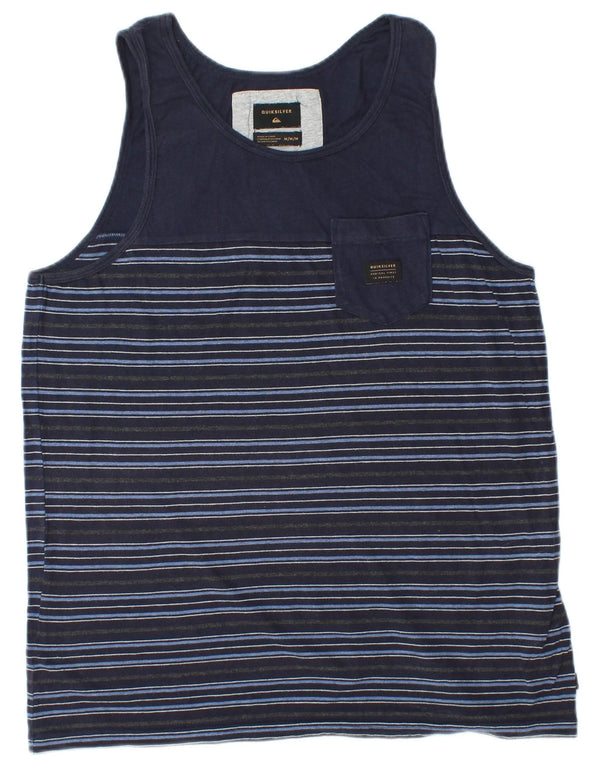 Canotta da uomo QUIKSILVER in cotone a righe medie blu navy