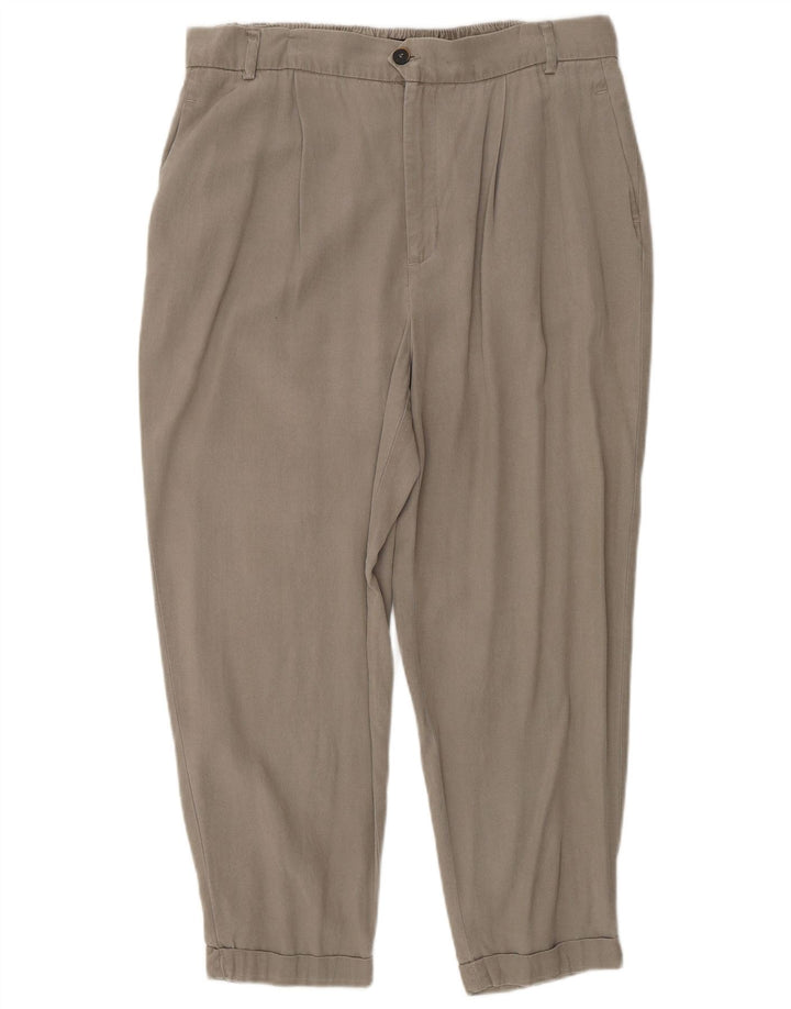 Pantaloni Cropped ZARA Donna Medi W28 L23 Beige