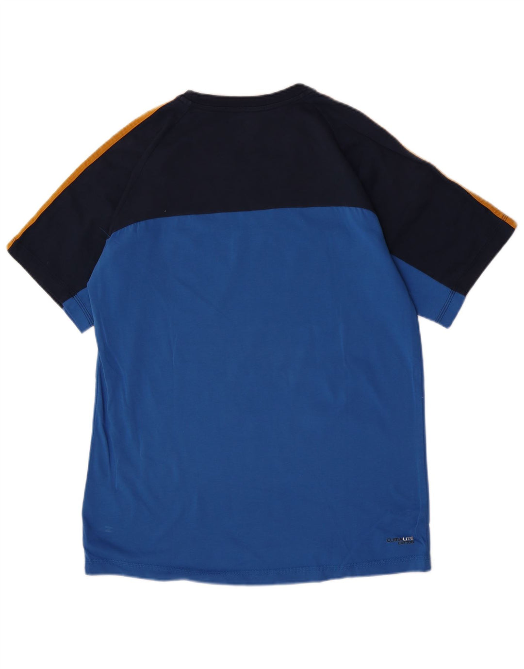 T-shirt regolare da uomo a maniche corte Adidas Top in cotone color block blu medio