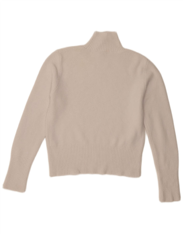 Maglione maglione collo alto da donna Zara UK 12 nylon bianco medio