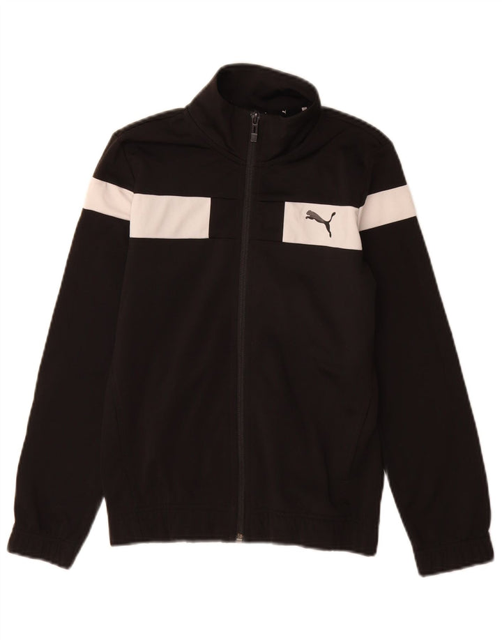 Giacca da tuta da ragazzo Puma 9-10 anni in poliestere color block nero