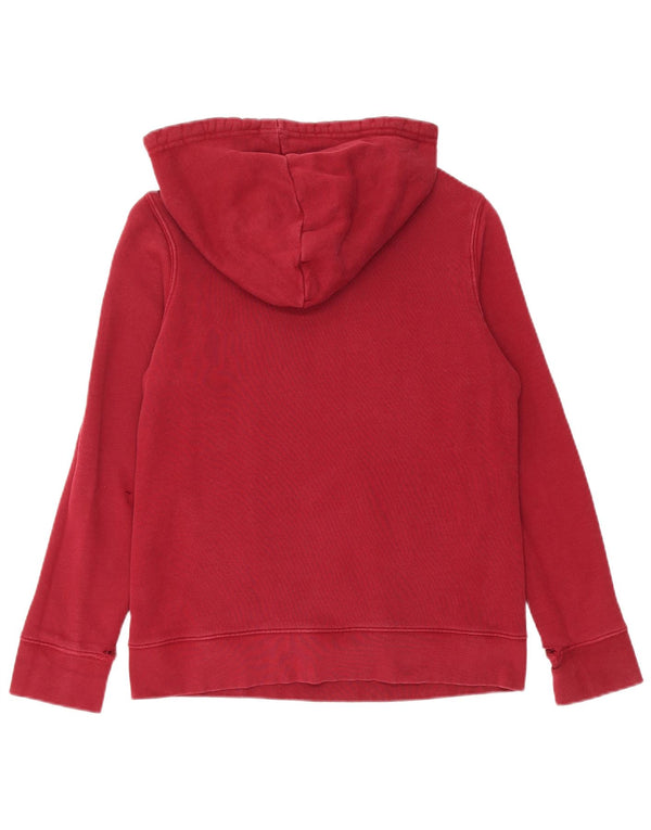 Felpa con cappuccio grafica da donna Adidas UK 8 piccola in cotone bordeaux