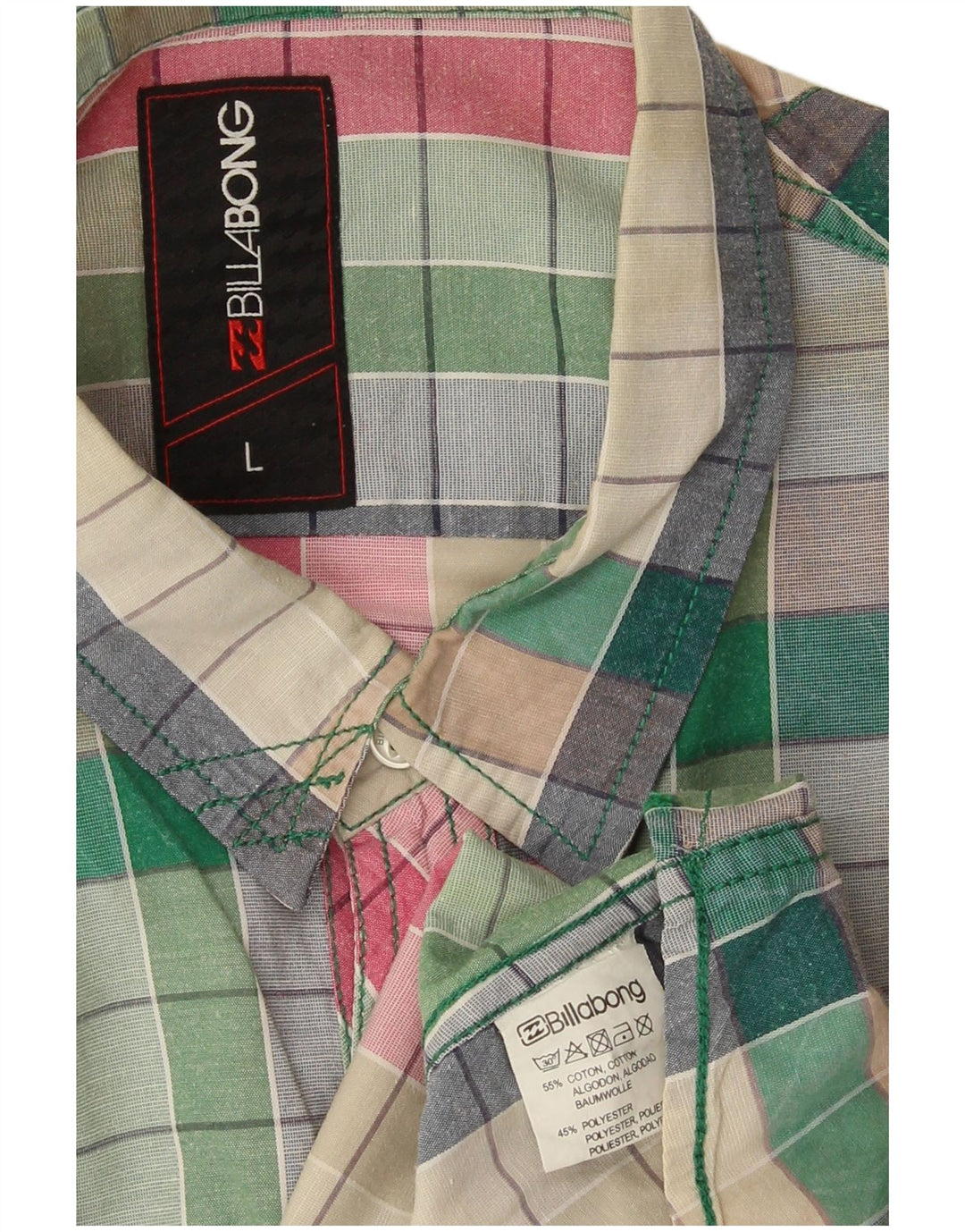 Camicia a maniche corte da uomo Billabong di grandi dimensioni in cotone a quadri multicolore
