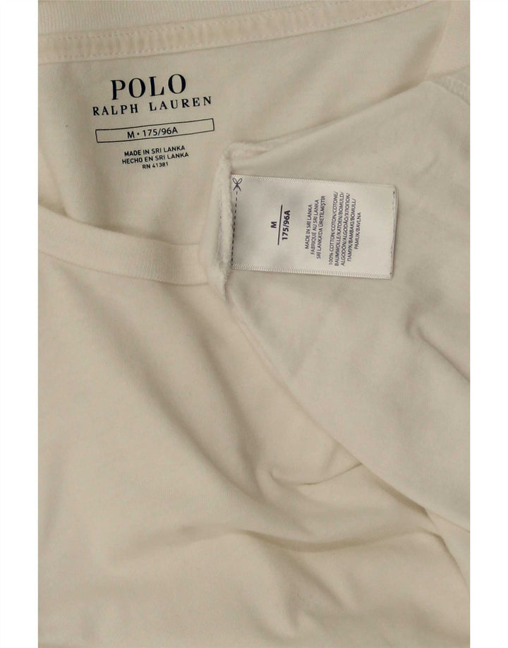 Top Ralph Lauren da uomo a maniche lunghe in cotone bianco medio