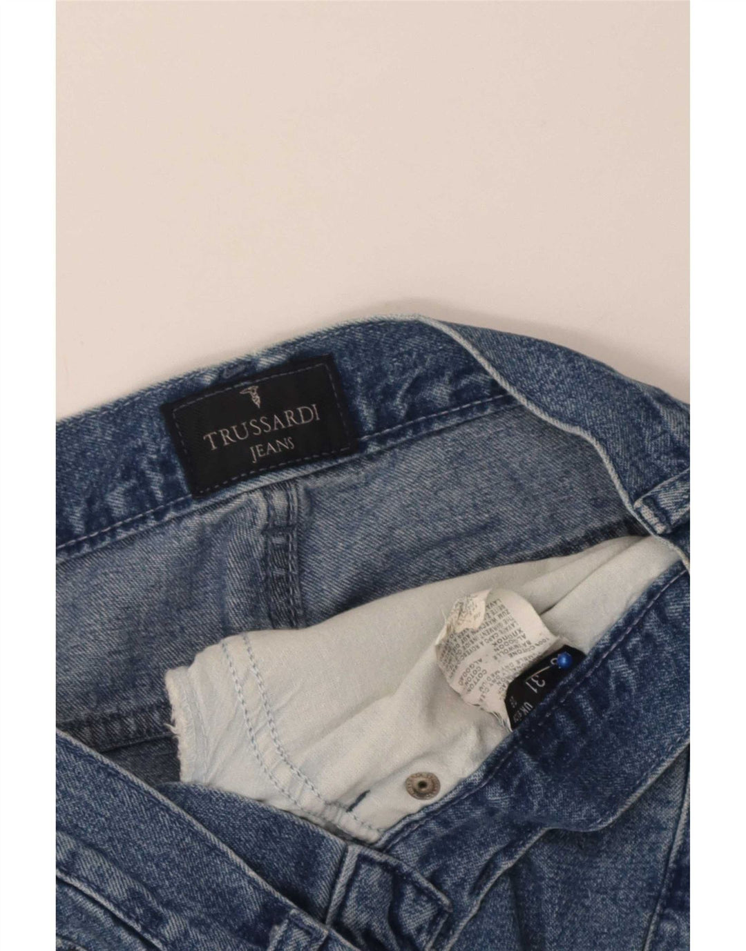 Jeans Dritti Donna Trussardi W29 L33 Cotone Blu