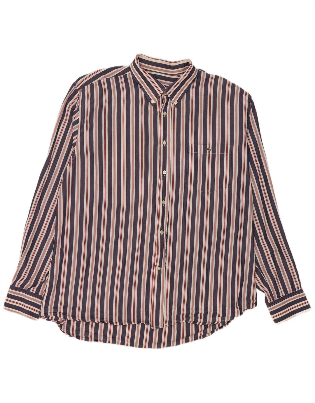 Camicia da uomo Lacoste taglia 46 2XL cotone a righe blu navy