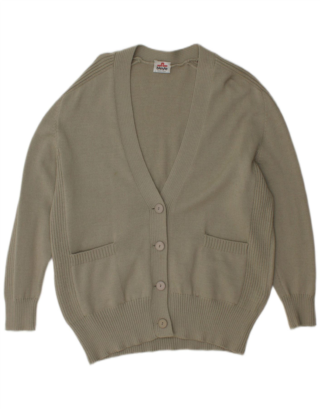 BLEYLE Maglione cardigan da donna UK 20 2XL Lana vergine verde